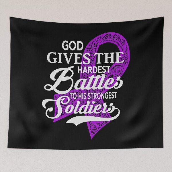 Item preview, Alzheimers Awareness  God Gives He Hardest Battles Strongest Soldiers Alzheimers Awareness Peach Ribbon Warrior  designed and sold by OtiliaNikolaus.