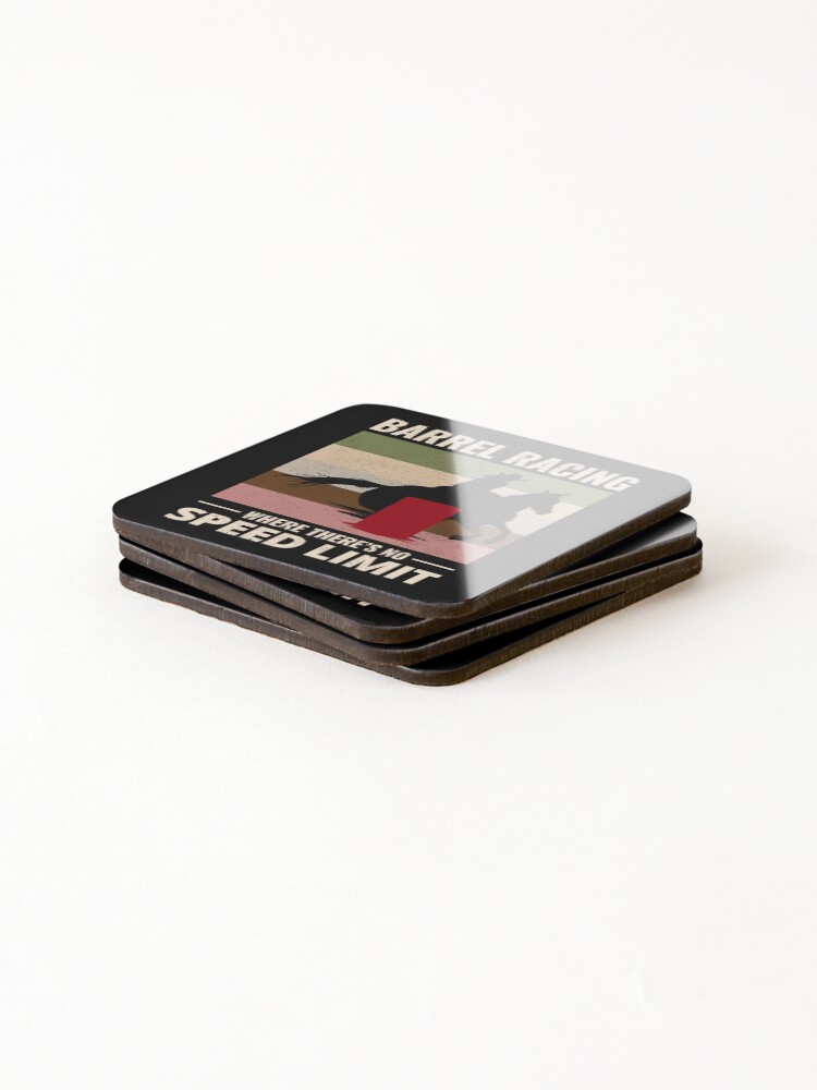 Thumbnail 4 of 5, Coasters (Set of 4), Barrel Racer Rodeo Racing Horse Riding Cowgirl designed and sold by TastefulTees.