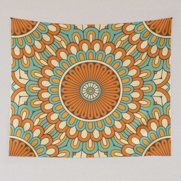 Item preview, Orange Cyan Mandala designed and sold by roseglasses.