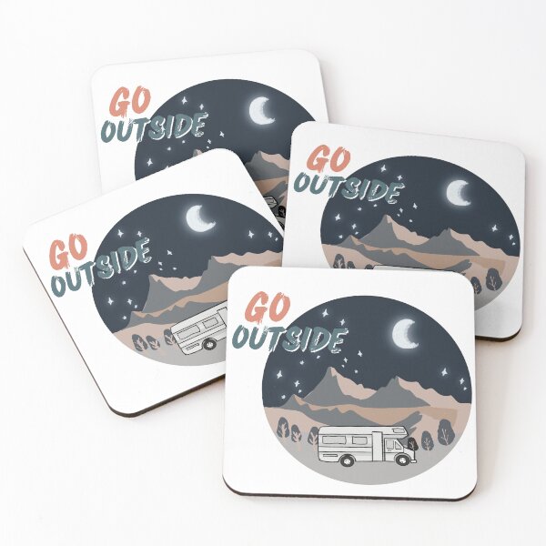 Item preview, go outside camping with camping car designed and sold by PrintLess-77.