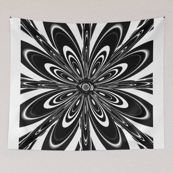 Item preview, Black and White Abstract Flower designed and sold by roseglasses.