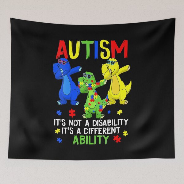 Item preview, Autism It's Not A Disability It's A Different Ability Autism Dinosaur T rex Dabbing designed and sold by HaaChris-Artis.