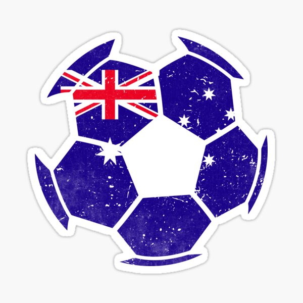 "Australia Soccer Ball Flag Jersey Australian Football Fan" Sticker for