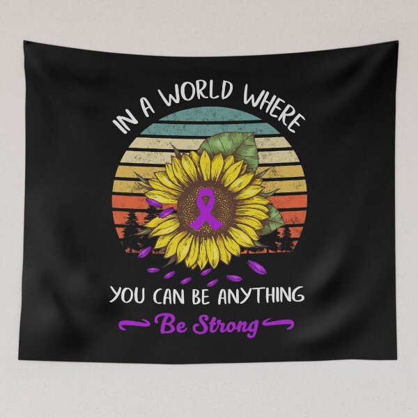Item preview, Alzheimers Awareness  In A World Where Anything Be Strong Sunflower Alzheimers Awareness Peach Ribbon Warrior  designed and sold by OtiliaNikolaus.