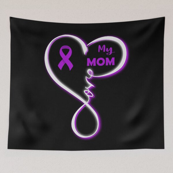 Item preview, Alzheimers Awareness  Love My Mom Heart Alzheimers Awareness Peach Ribbon Warrior  designed and sold by OtiliaNikolaus.
