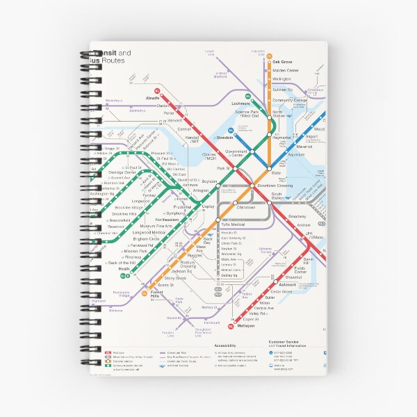 Item preview, Boston Area Transport System Map designed and sold by KALEIDOSCOPE UK.
