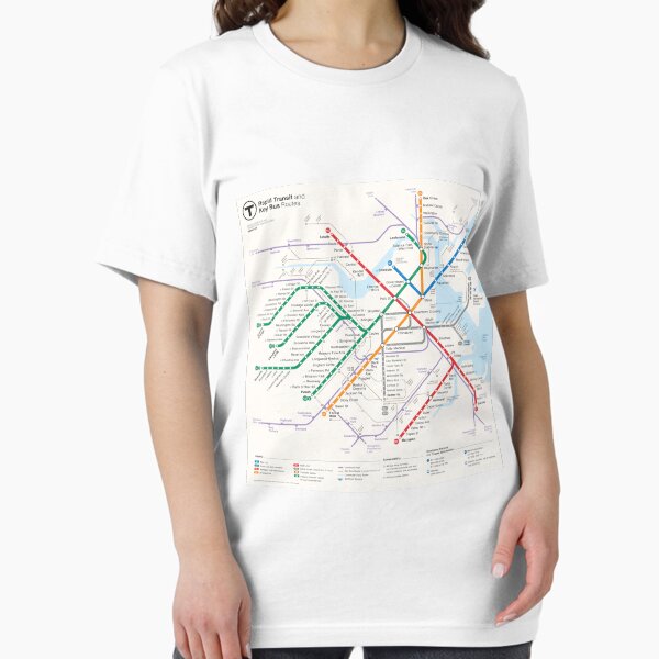 Vista previa del artículo con la obra «Mapa del sistema de transporte del área de Boston», diseñado y vendido por KALEIDOSCOPE UK.