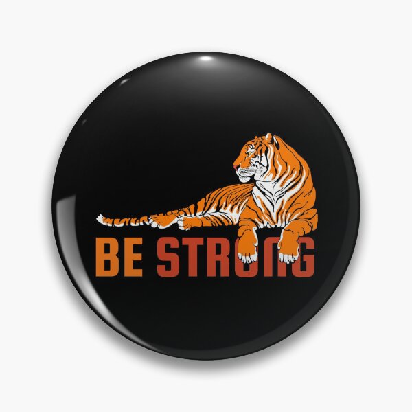 Item preview, Majestic Tiger Reminding Us To Be Strong On A Black Background designed and sold by CreativeCranium.