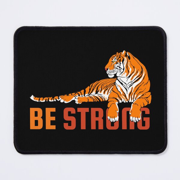 Item preview, Majestic Tiger Reminding Us To Be Strong On A Black Background designed and sold by CreativeCranium.
