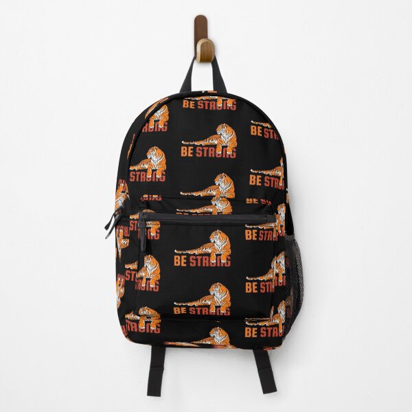Item preview, Majestic Tiger Reminding Us To Be Strong On A Black Background designed and sold by CreativeCranium.