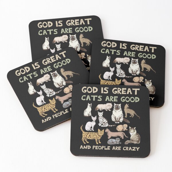 Item preview, God Is Great Cats Are Good People Are Crazy Funny Cat Lovers designed and sold by hoangminhSHOP.