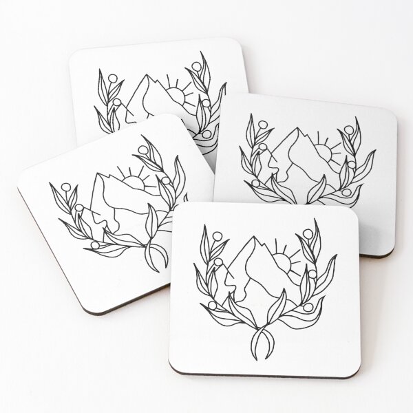 Item preview, Mountains and Berries (linework) designed and sold by BellaDonnaDeWolf.