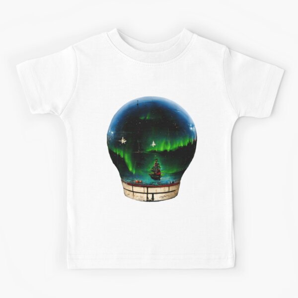 Northern Lights Snow Globe (Fishing Variant) | Kids T-Shirt