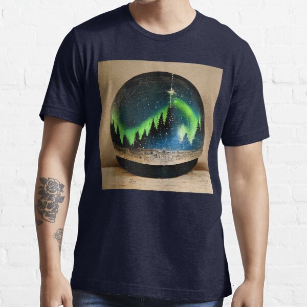 Northern Lights Snow Globe (Fishing Variant) | Kids T-Shirt