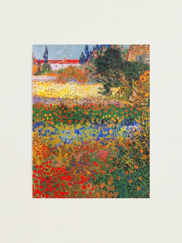 Thumbnail 1 of 3, Photographic Print, Flower Garden Painting by Vincent Van Gogh designed and sold by vintageemporium.