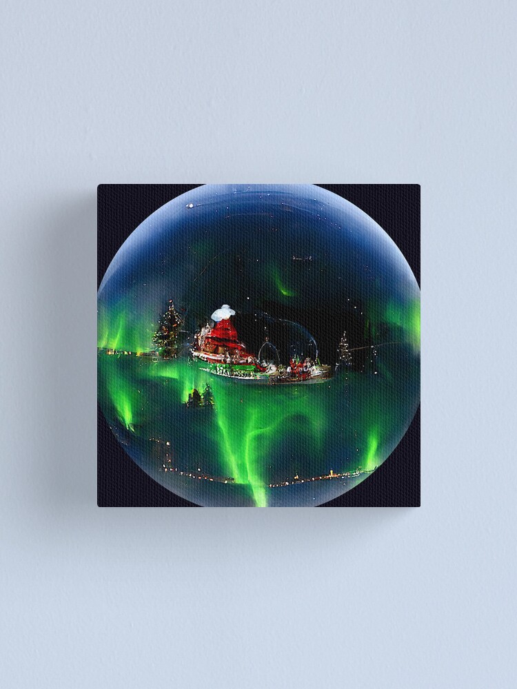 Northern Lights Snow Globe (Fishing Variant) Canvas Print for Sale by A  Jay