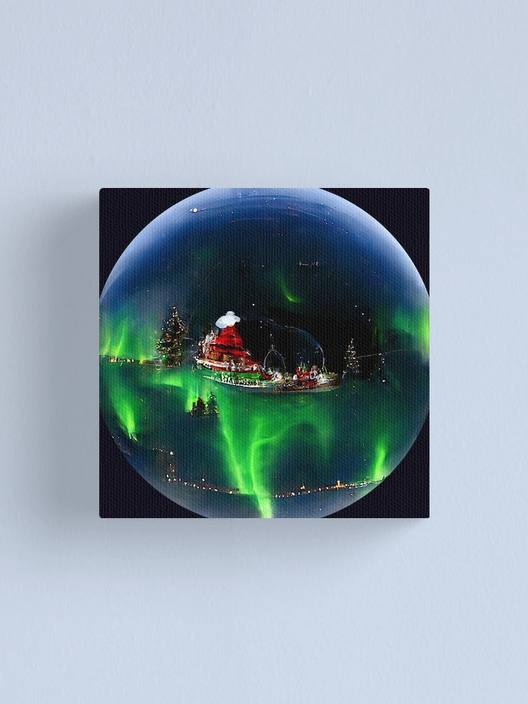 Northern Lights Snow Globe (Fishing Variant) Sticker for Sale by A Jay