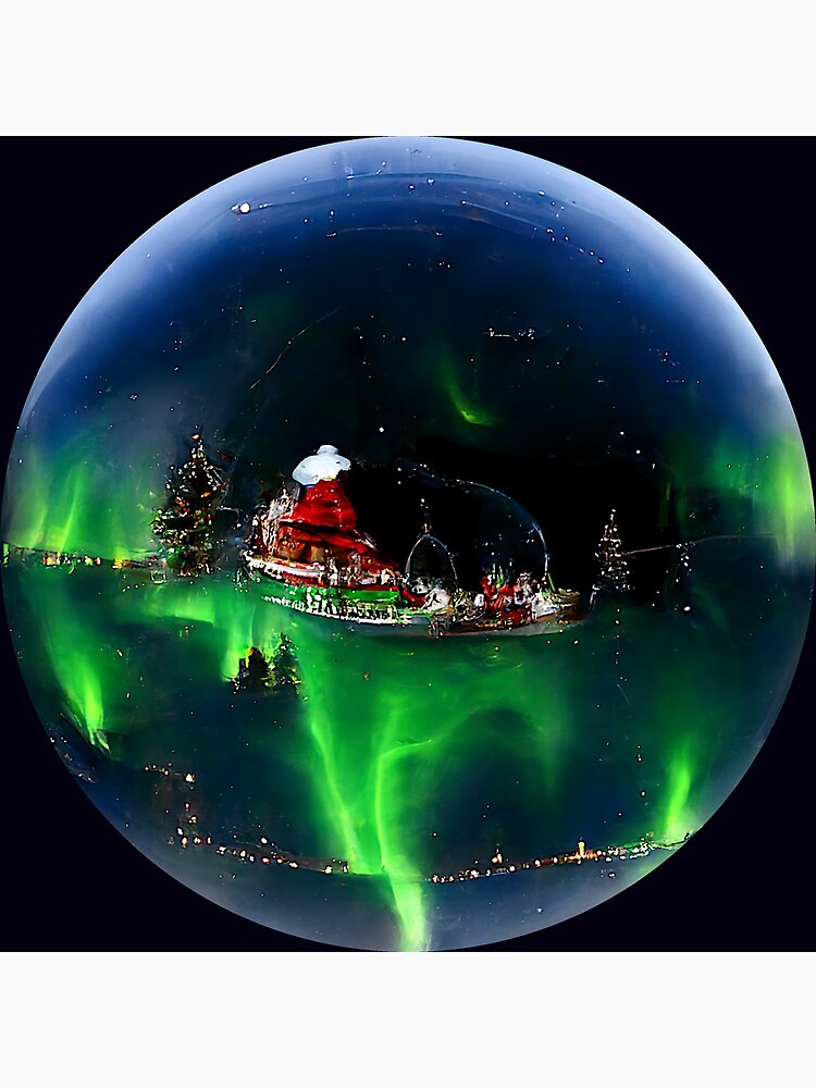 Northern Lights Snow Globe (Fishing Variant) | Poster