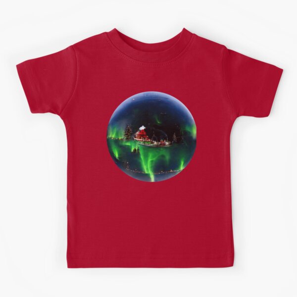 Northern Lights Snow Globe (Fishing Variant) | Kids T-Shirt