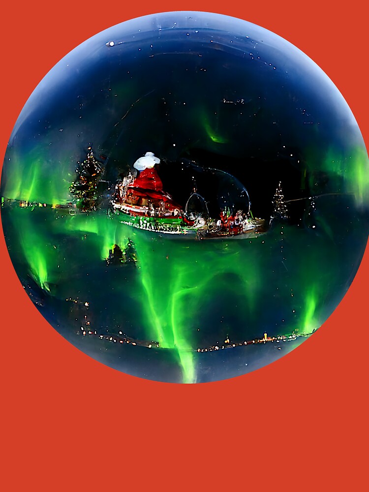 Northern Lights Snow Globe (Fishing Variant) Essential T-Shirt for Sale by  A Jay