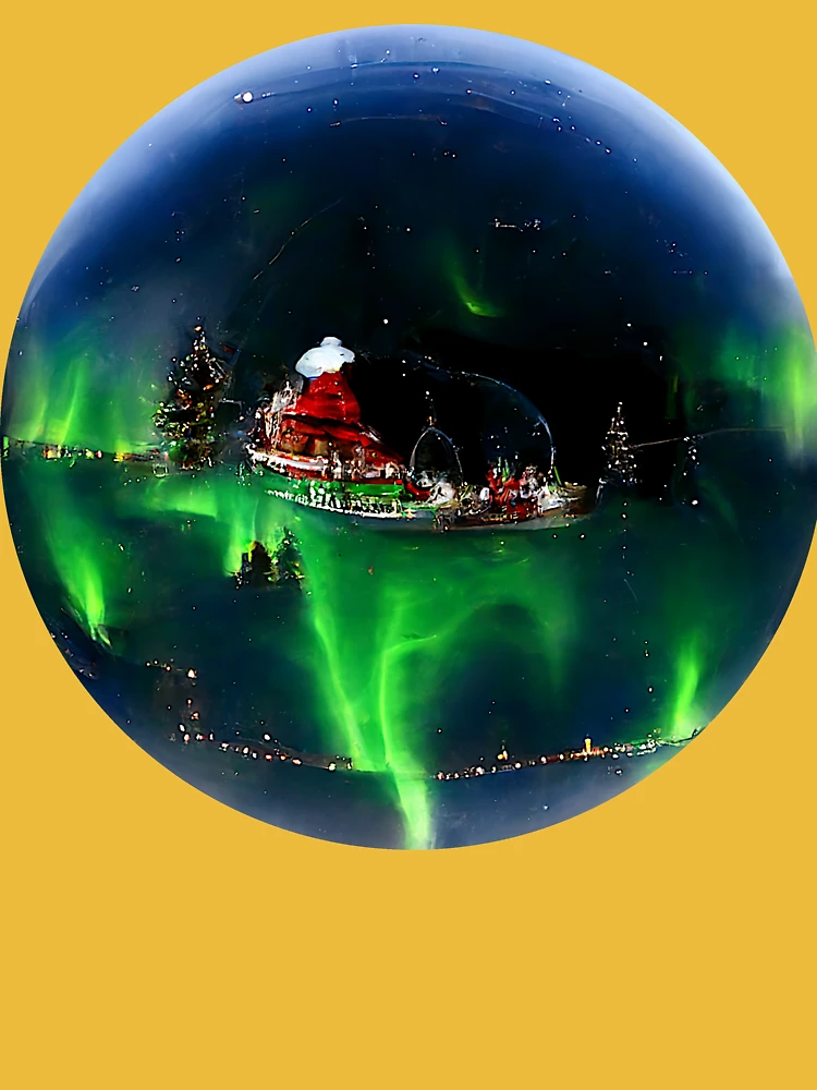 Northern Lights Snow Globe (Fishing Variant) Essential T-Shirt for Sale  by A Jay