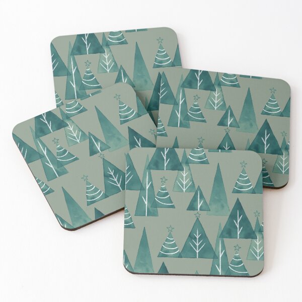 Item preview, Sage Green Watercolor Christmas Trees designed and sold by Carolina Diaz.