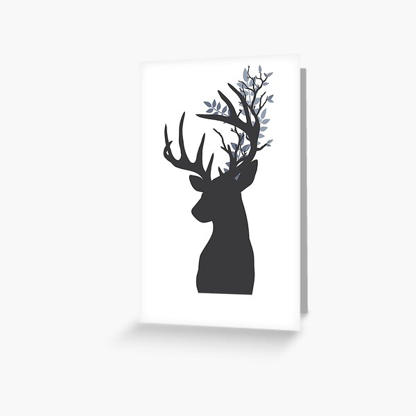 Woman With Antlers Greeting Cards Redbubble