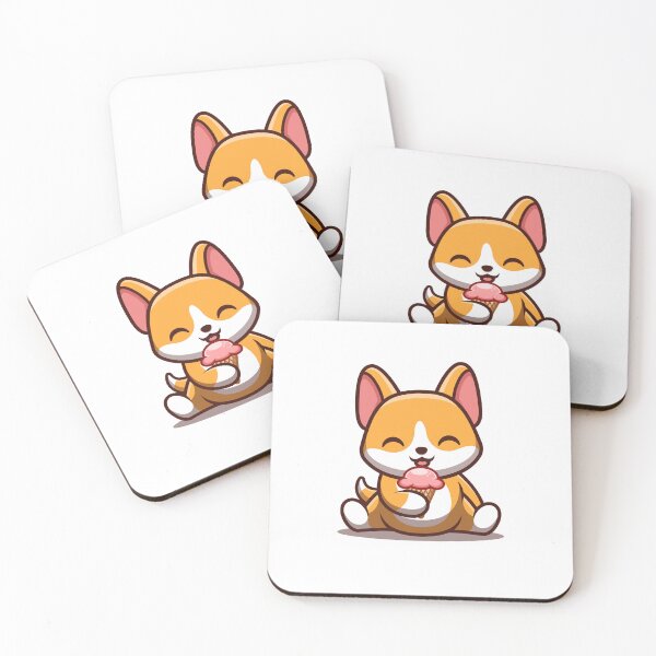 Item preview, Corgi Sitting Eating Ice Cream Cute Cartoon designed and sold by GumregaStudio.