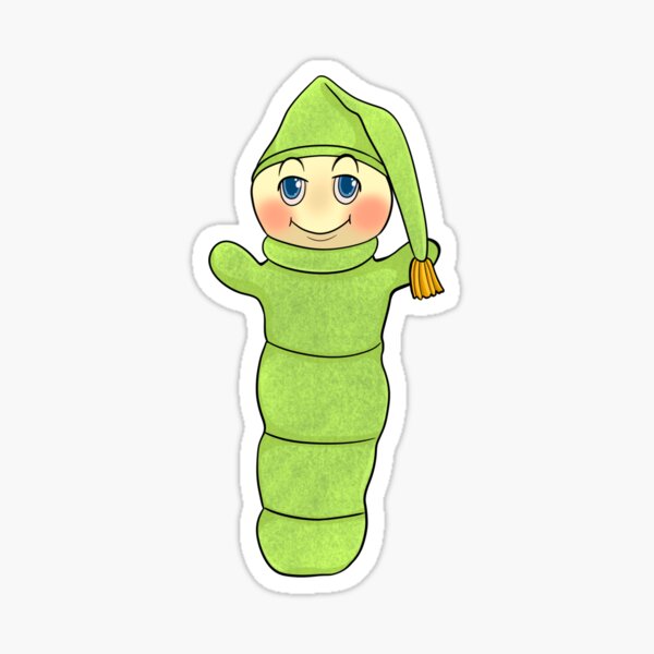 "Vintage Glo Worm Doll - Nostalgic 80's Toy - Glow Worm" Sticker for