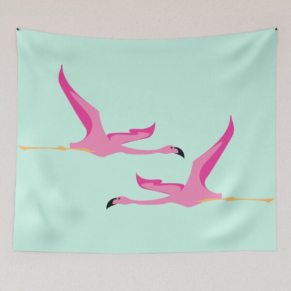 Item preview, Flamingos in Flight, take two designed and sold by Futurebeachbum.