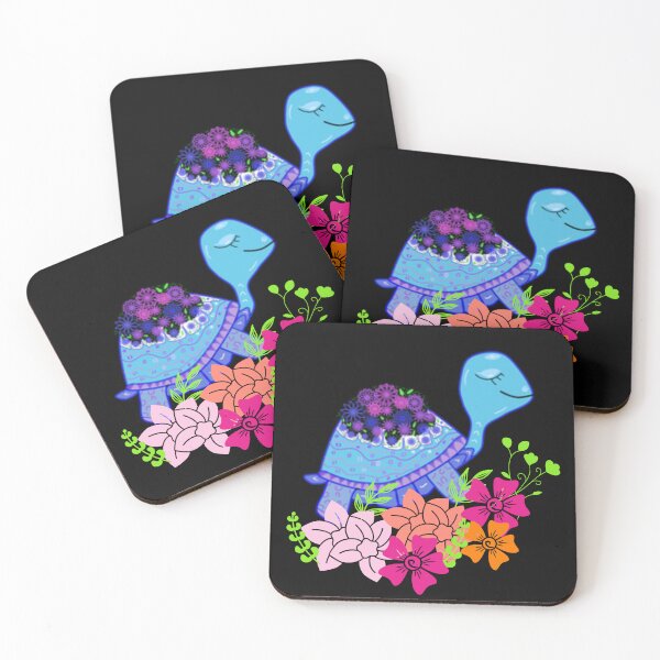 Item preview, turtle with flowers designed and sold by time-to-relax.