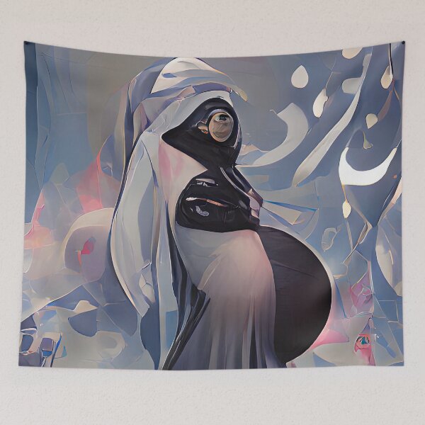 Item preview, Pregnant Hijabi in Snow designed and sold by PlacidHinds.