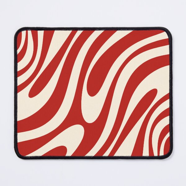 Item preview, Wavy Loops Retro Abstract Pattern Red and Almond Cream designed and sold by kierkegaard.