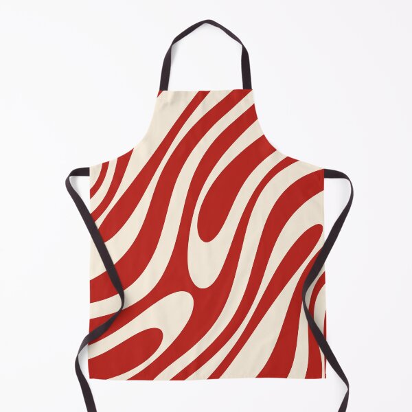 Item preview, Wavy Loops Retro Abstract Pattern Red and Almond Cream designed and sold by kierkegaard.
