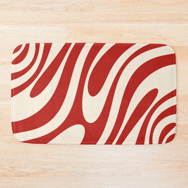 Item preview, Wavy Loops Retro Abstract Pattern Red and Almond Cream designed and sold by kierkegaard.