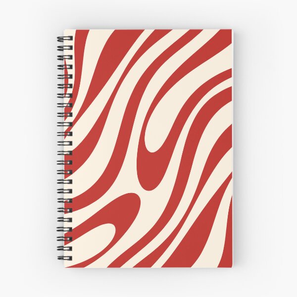 Item preview, Wavy Loops Retro Abstract Pattern in Red and Almond Cream designed and sold by kierkegaard.