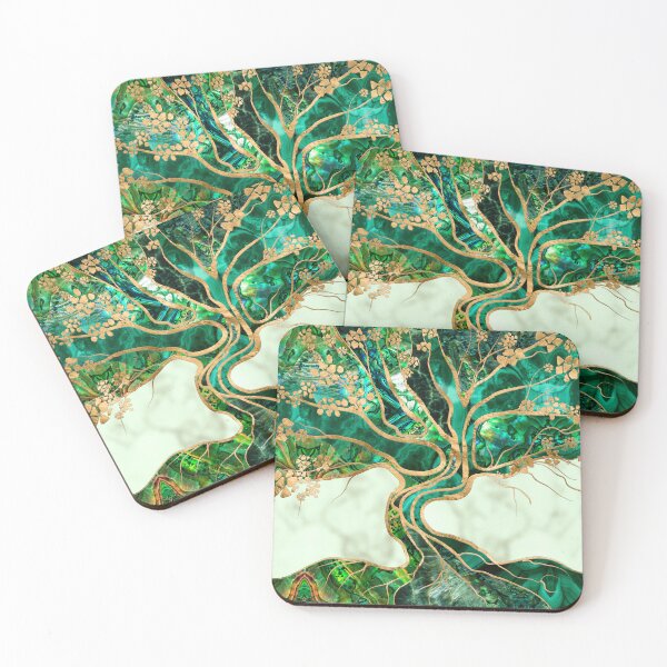 Item preview, Malachite and Abalone Tree of life abstract designed and sold by k9printart.