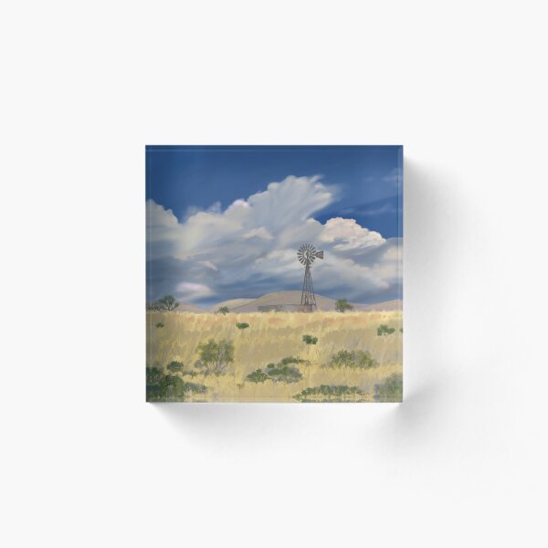 New Mexico Windmill Acrylic Block