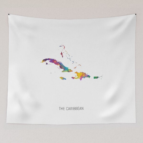 Item preview, The Caribbean Watercolor Map designed and sold by ArtPrints.