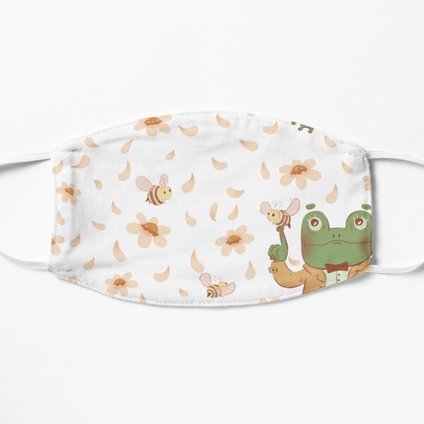 Seamless pattern. Frog and Bees Flat Mask