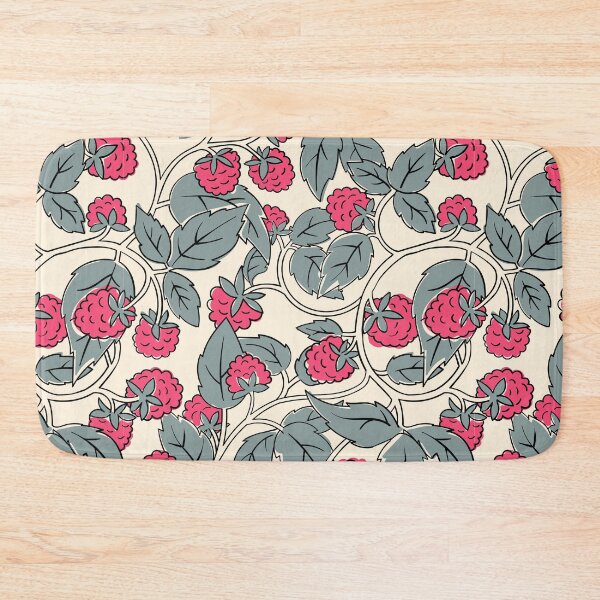 Item preview, Raspberry seamless Pattern. Black countour on white background. Vector illustration. designed and sold by Olgus.
