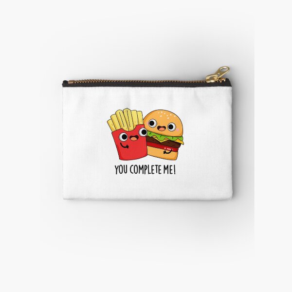 Item preview, You Complete Me Funny Burger Fries Puns  designed and sold by punnybone.