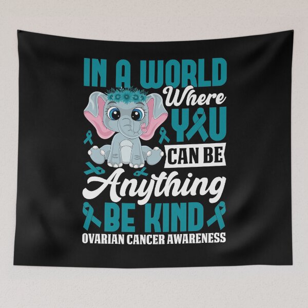 Item preview, Sunflower Elephant Be Kind Ovarian Cancer Awareness designed and sold by SherryValdez.