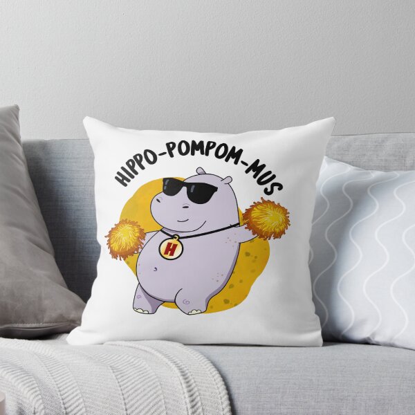 Item preview, Hippo-pompom-mus Funny Hippo Puns  designed and sold by punnybone.