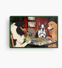 Dogs Playing Settlers of Catan Metal Print