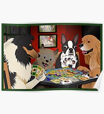Dogs Playing Settlers of Catan Poster