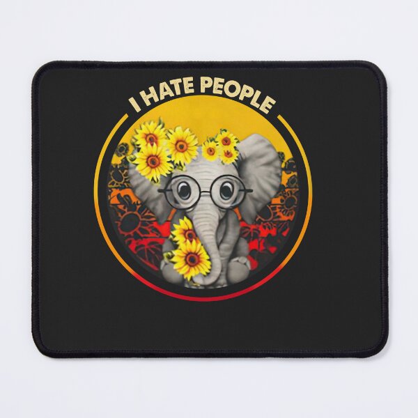 Item preview, I Hate People Hippie Sunflower Elephant Retro Vintage designed and sold by RichardxBen.