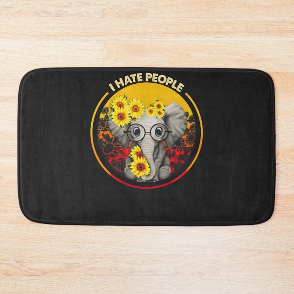 Item preview, I Hate People Hippie Sunflower Elephant Retro Vintage designed and sold by RichardxBen.