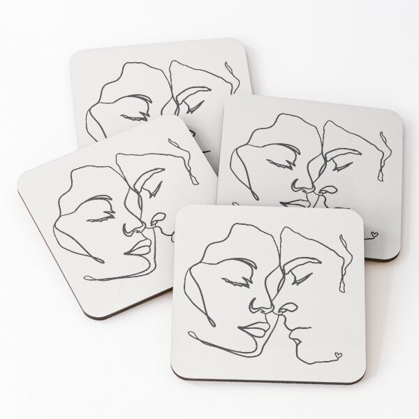 Item preview, Black Line Art Couple In Love designed and sold by TrulyEpoque.