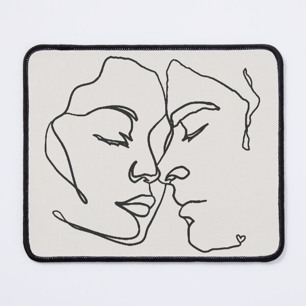 Item preview, Black Line Art Couple In Love designed and sold by TrulyEpoque.